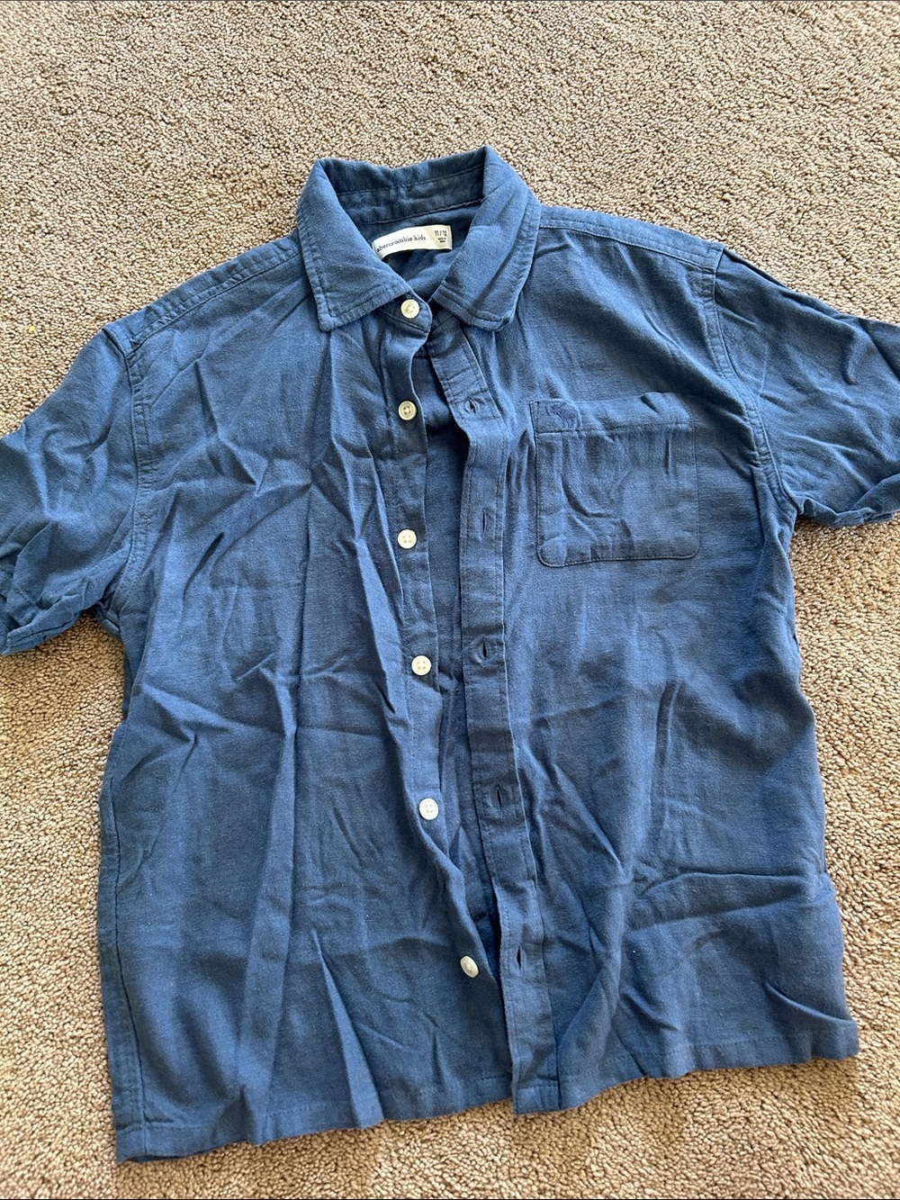 Abercrombie Boy’s Blue Short-Sleeve Button-Up Shirt